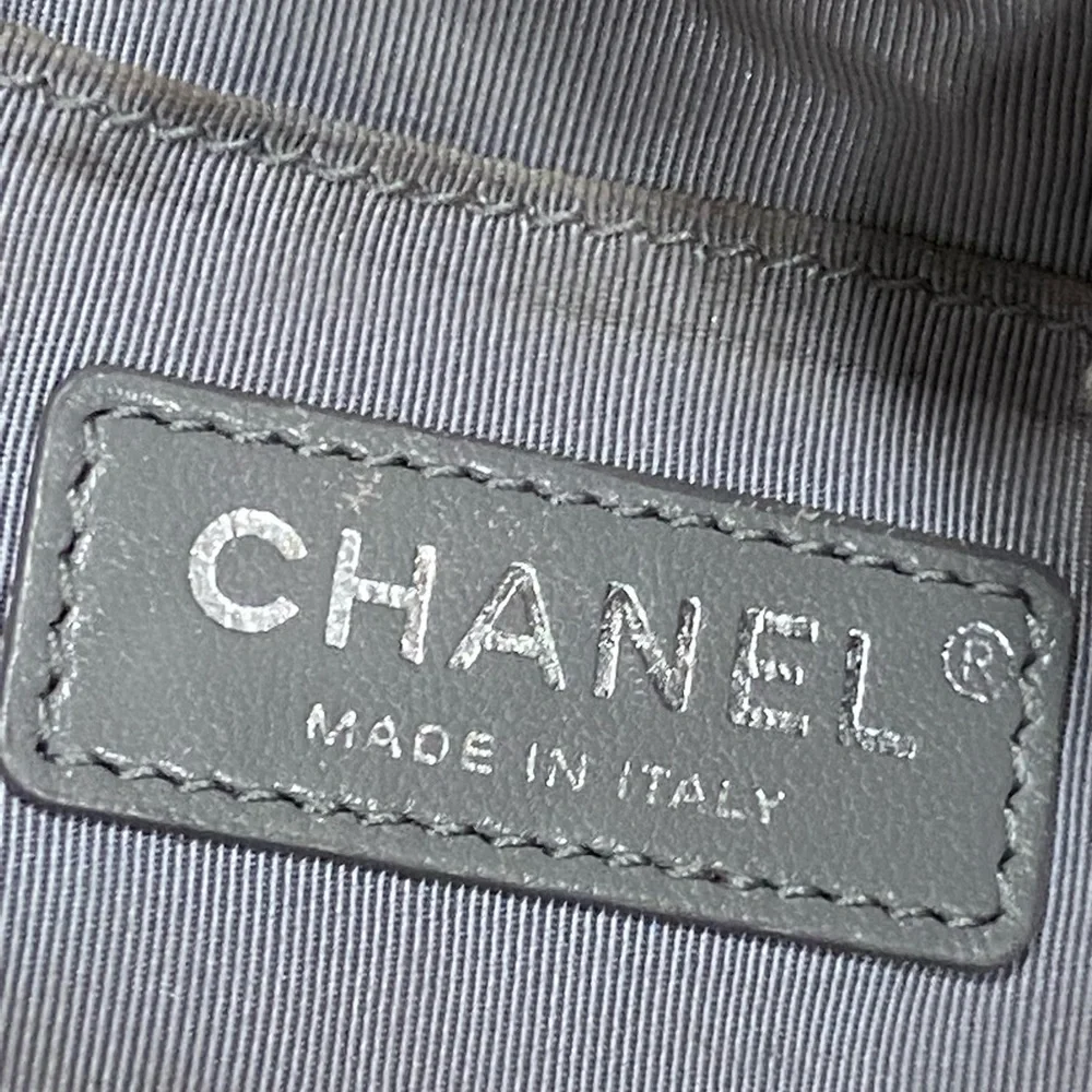 Chanel drawstring Metallic Calfskin Studded Chevron Quilted Crossbody - Picture 11 of 13